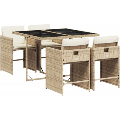 VidaXL Außenmöbelset - Langlebiges PE-Rattan, Klappbare Rückenlehnen, Gepolsterte Sitze VidaXL Außenmöbelset - Langlebiges PE-Rattan, Klappbare Rückenlehnen, Gepolsterte Sitze