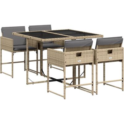 VidaXL Gartenmöbel-Set - Beigefarben, Klappbar, UV-beständig - Gartendining VidaXL Gartenmöbel-Set - Beigefarben, Klappbar, UV-beständig - Gartendining