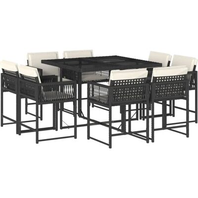 VidaXL Gartenmöbel-Set - Schwarz - 9-tlg. Essgruppe VidaXL Gartenmöbel-Set - Schwarz - 9-tlg. Essgruppe