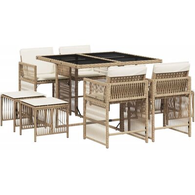 vidaXL Gartenmöbel-Set - Langlebiges PE-Rattan, Platzsparend & Witterungsbeständig vidaXL Gartenmöbel-Set - Langlebiges PE-Rattan, Platzsparend & Witterungsbeständig