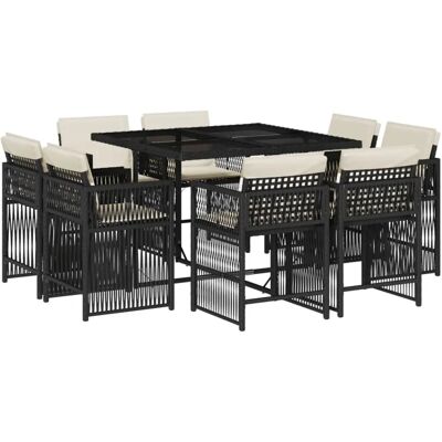 vidaXL Tuin Eetset - Duurzaam PE-Rattan, Vouwbare Rugleuningen, Glazen Tafel vidaXL Tuin Eetset - Duurzaam PE-Rattan, Vouwbare Rugleuningen, Glazen Tafel