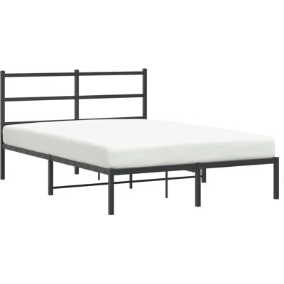 vidaXL Bettgestell - 140x200 cm - Metall, Schwarz, mit Kopfteil vidaXL Bettgestell - 140x200 cm - Metall, Schwarz, mit Kopfteil