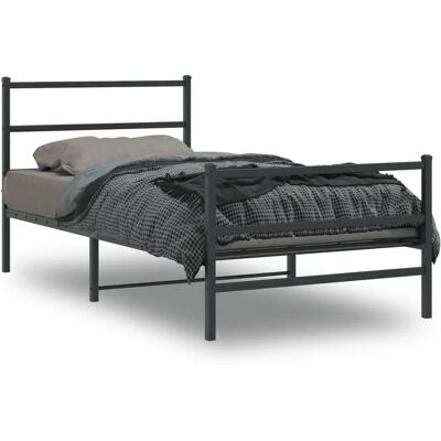vidaXL metallisänky runko pää- ja jalkapääosalla - Tyyppi: Sänky, Väri: Musta, Koko: 100x190 cm vidaXL metallisänky runko pää- ja jalkapääosalla - Tyyppi: Sänky, Väri: Musta, Koko: 100x190 cm