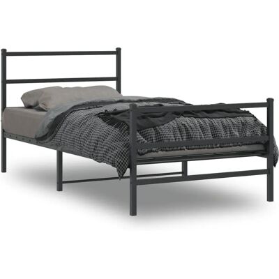 vidaXL Metallbettgestell - Für 100x200cm - Schwarz vidaXL Metallbettgestell - Für 100x200cm - Schwarz