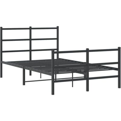 vidaXL Metallbettgestell mit Kopfteil & Fußende Schwarz 120x190 - Bettgestell vidaXL Metallbettgestell mit Kopfteil & Fußende Schwarz 120x190 - Bettgestell