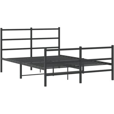 vidaXL Metal Bed Frame with Headboard and Footboard - Bed Base Black 140x190 cm vidaXL Metal Bed Frame with Headboard and Footboard - Bed Base Black 140x190 cm