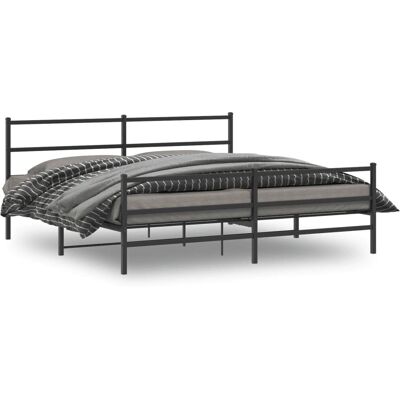 vidaXL Metallbettgestell mit Kopf- und Fußteil - Schwarz 193x203 cm vidaXL Metallbettgestell mit Kopf- und Fußteil - Schwarz 193x203 cm