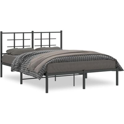vidaXL 355562 Bed Frame - Metal, Black, 140x200cm vidaXL 355562 Bed Frame - Metal, Black, 140x200cm