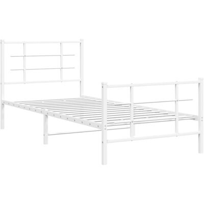vidaXL Bettgestell 90x190cm weiß mit Kopf- und Fußteil vidaXL Bettgestell 90x190cm weiß mit Kopf- und Fußteil
