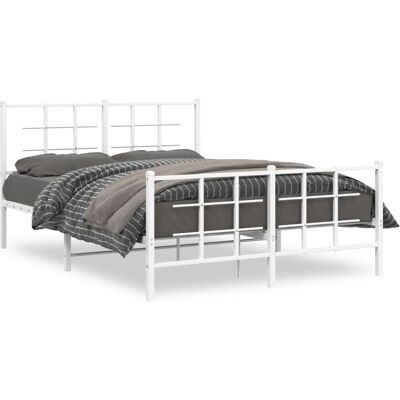 vidaXL metallipeti - 140x200cm - valkoinen pää- ja jalkapaneelilla vidaXL metallipeti - 140x200cm - valkoinen pää- ja jalkapaneelilla