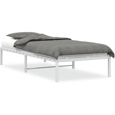 vidaXL Metaal Bedframe Wit 90x190cm - Bedframe vidaXL Metaal Bedframe Wit 90x190cm - Bedframe