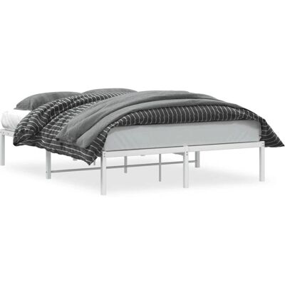 vidaXL Metallbettgestell Weiß 135x190cm - Bettrahmen vidaXL Metallbettgestell Weiß 135x190cm - Bettrahmen