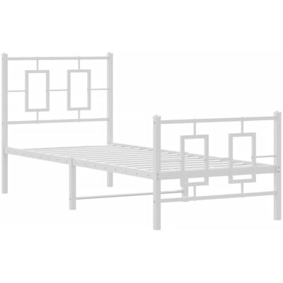 vidaXL Bedframe - Wit - 80x200cm - Staal - met hoofdbord & voeteneinde vidaXL Bedframe - Wit - 80x200cm - Staal - met hoofdbord & voeteneinde