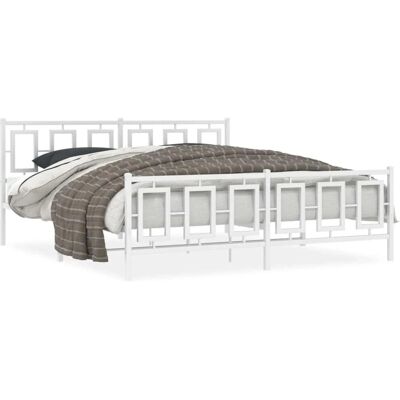 vidaXL Bettgestell - Metall - Weiß - 180x200cm - Bett vidaXL Bettgestell - Metall - Weiß - 180x200cm - Bett