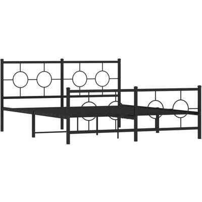 vidaXL Bettgestell - 150x200 cm - Schwarz - Metall - Stabil & Stauraum vidaXL Bettgestell - 150x200 cm - Schwarz - Metall - Stabil & Stauraum