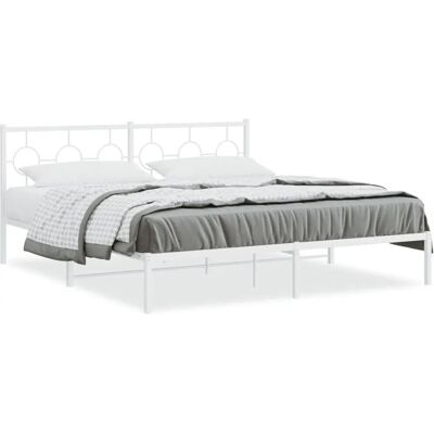 vidaXL Bettgestell - 183x213 cm Weiß - Metall vidaXL Bettgestell - 183x213 cm Weiß - Metall
