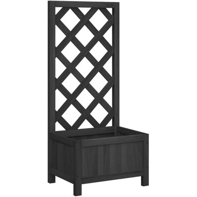 vidaXL Pflanzkübel Mit Spalier Massivholz Tanne 40 x 30 x 90 cm vidaXL Pflanzkübel Mit Spalier Massivholz Tanne 40 x 30 x 90 cm
