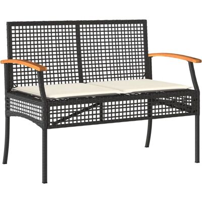 VidaXL Tuinbank - Zwart - Duurzaam PE Rattan, Staal, Acacia Hout VidaXL Tuinbank - Zwart - Duurzaam PE Rattan, Staal, Acacia Hout