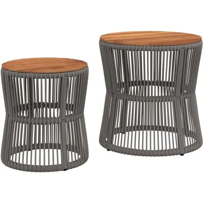 vidaXL Outdoor Table Set with Wooden Tops - Garden Side Tables vidaXL Outdoor Table Set with Wooden Tops - Garden Side Tables