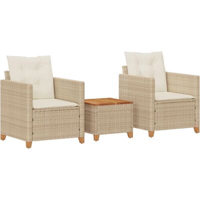 VidaXL outdoor furniture set - beige - 3-teiliges Bistro-Set mit Kissen VidaXL outdoor furniture set - beige - 3-teiliges Bistro-Set mit Kissen