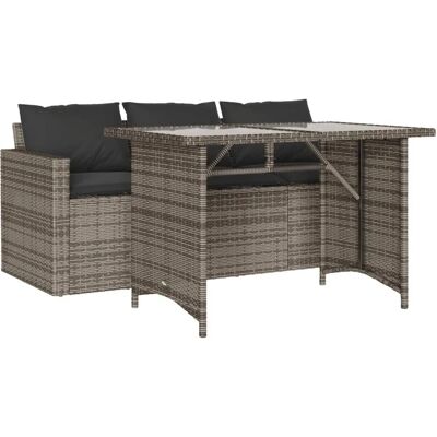 vidaXL Gartenmöbel-Set - Modell 366331 - Grau Poly Rattan - Gartentisch vidaXL Gartenmöbel-Set - Modell 366331 - Grau Poly Rattan - Gartentisch