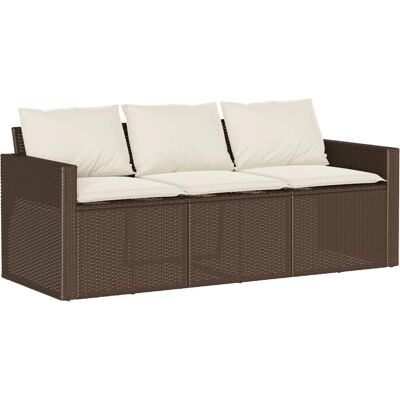 Canapé de jardin avec coussins 3 places vidaXL - Canapé extérieur en poly rattan - Publicité Canapé de jardin avec coussins 3 places vidaXL - Canapé extérieur en poly rattan - Publicité