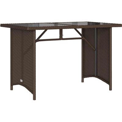 vidaXL Gartentisch Mit Platte 110X68X70 Cm Poly Rattan Braun - Garten Tisch vidaXL Gartentisch Mit Platte 110X68X70 Cm Poly Rattan Braun - Garten Tisch