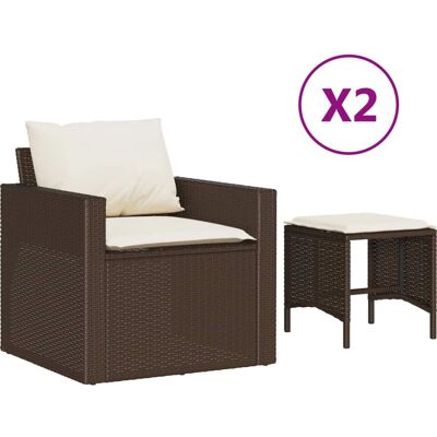 vidaXL Gartenset - Braun - Gartenmöbel mit Kissen vidaXL Gartenset - Braun - Gartenmöbel mit Kissen