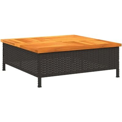 vidaXL Sonnenschirmständerabdeckung Schwarz - 70x70x25 cm - Poly Rattan & Akazie vidaXL Sonnenschirmständerabdeckung Schwarz - 70x70x25 cm - Poly Rattan & Akazie