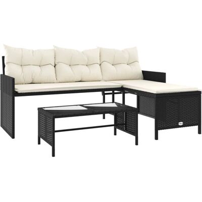vidaXL 365571 patio sofa - Garden L-shaped PE Rattan Couch with Table & Cushions vidaXL 365571 patio sofa - Garden L-shaped PE Rattan Couch with Table & Cushions