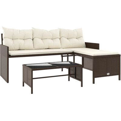 vidaXL 365573 Terrassensofa - Gartenecke aus Poly Rattan Braun vidaXL 365573 Terrassensofa - Gartenecke aus Poly Rattan Braun