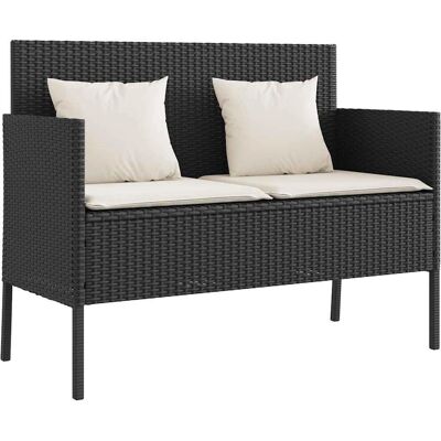 vidaXL Gartentisch mit Stauraum - Schwarz & Kissen vidaXL Gartentisch mit Stauraum - Schwarz & Kissen