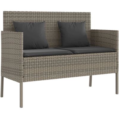VidaXL Ogródowa ławka - Wodoodporny PE rattan, Stal VidaXL Ogródowa ławka - Wodoodporny PE rattan, Stal