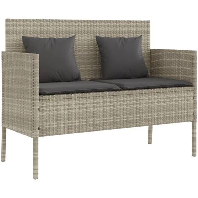 Ławka ogrodowa VidaXL - Rattan PE, Stal - 110kg Max Ławka ogrodowa VidaXL - Rattan PE, Stal - 110kg Max