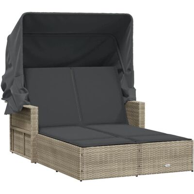 vidaXL Garten-Liegestuhl - Verstellbarer Rücken, Sonnenschutz, Kissen vidaXL Garten-Liegestuhl - Verstellbarer Rücken, Sonnenschutz, Kissen
