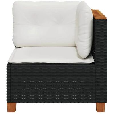 vidaXL Garten-Ecksofas Mit Kissen - Schwarz - Gartenmöbel vidaXL Garten-Ecksofas Mit Kissen - Schwarz - Gartenmöbel