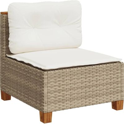 vidaXL Tuinbank - Duurzaam PE-rattan, Modulair, Beige - Tuinmeubelen vidaXL Tuinbank - Duurzaam PE-rattan, Modulair, Beige - Tuinmeubelen