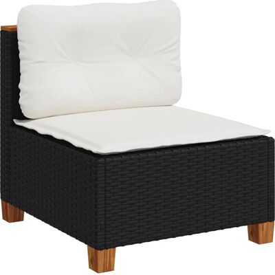 vidaXL Gartenecksofas mit Kissen - Schwarz vidaXL Gartenecksofas mit Kissen - Schwarz