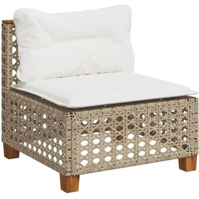 vidaXL Sofa ogrodowe beżowe PE rattan - Sofa ogrodowa vidaXL Sofa ogrodowe beżowe PE rattan - Sofa ogrodowa