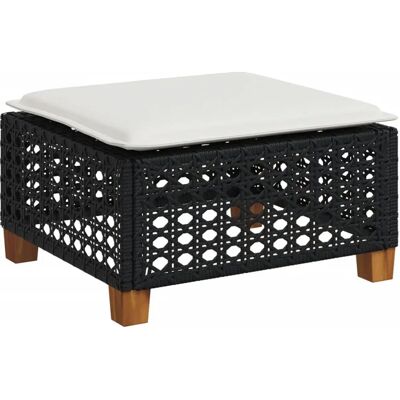 vidaXL Tuinstoel met Kussen Zwart Poly Rattan vidaXL Tuinstoel met Kussen Zwart Poly Rattan