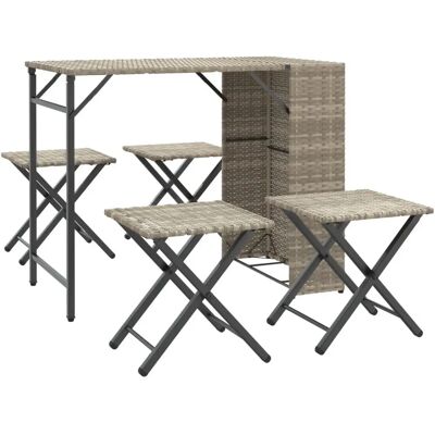 vidaXL Gartenset - Klapptisch & Hocker - 5-teilig vidaXL Gartenset - Klapptisch & Hocker - 5-teilig
