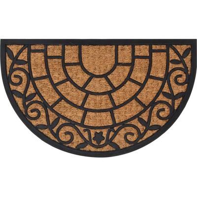 vidaXL Türmatte Halbrund 45x75 cm Gummi und Kokosfaser Brauner vidaXL Türmatte Halbrund 45x75 cm Gummi und Kokosfaser Brauner