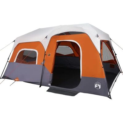 vidaXL Familienzelt mit LED 9 Personen Hellgrau Orange Quick Release - Zelt vidaXL Familienzelt mit LED 9 Personen Hellgrau Orange Quick Release - Zelt