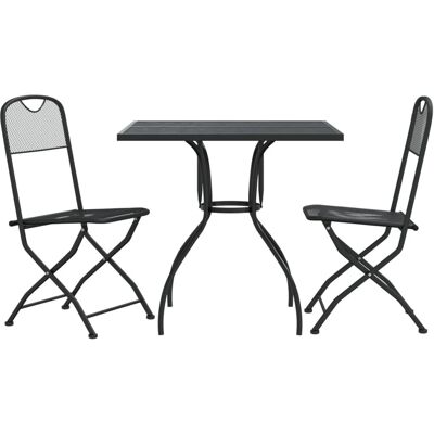 vidaXL Gartentisch-Set Anthrazit Metallnetz - Gartentisch-Set vidaXL Gartentisch-Set Anthrazit Metallnetz - Gartentisch-Set
