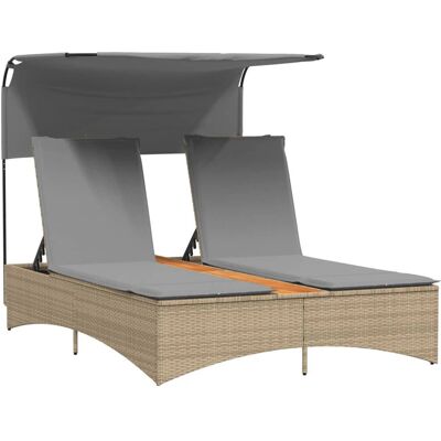 vidaXL Doppel-Liegestuhl mit Sonnendach - Gartenmöbel vidaXL Doppel-Liegestuhl mit Sonnendach - Gartenmöbel