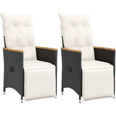vidaXL Gartensessel - Verstellbar Rattan - 2 Stück vidaXL Gartensessel - Verstellbar Rattan - 2 Stück