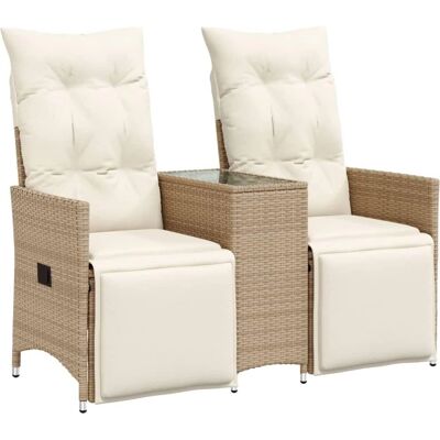 vidaXL Gartensofa 2-Sitzer Verstellbar mit Tisch - Gartenmöbel vidaXL Gartensofa 2-Sitzer Verstellbar mit Tisch - Gartenmöbel