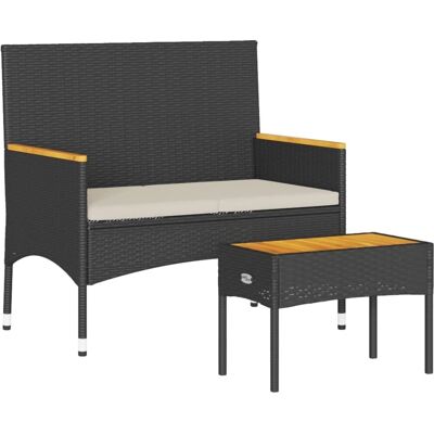 vidaXL Gartenbank 2-Sitzer mit Kissen und Tisch - Gartenbank vidaXL Gartenbank 2-Sitzer mit Kissen und Tisch - Gartenbank