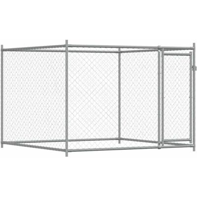 vidaXL Hundekasse med dør grå - Udendørs Hundekasse 2x2x1,5m vidaXL Hundekasse med dør grå - Udendørs Hundekasse 2x2x1,5m