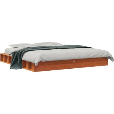 vidaXL Bettgestell - Massives Kiefernholz - 200x200 cm - Rustik Stil vidaXL Bettgestell - Massives Kiefernholz - 200x200 cm - Rustik Stil